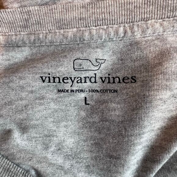 Vineyard Vines 100% Cotton Long Sleeve Shirt in Gray Signature Whale Men's Large - Picture 7 of 7